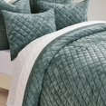 thumbnail image 4 of EVERGRACE Luxury Velvet Quilt Set Queen Size, Diamond Quilted Lightweight Velvet Comforter for All Season, Ultra Soft Oversized Bedspread Coverlet Bedding Set with 2 Pillow Shams, Dark Green, 4 of 8