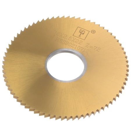 

Uxcell 75mm Dia 22mm Arbor 2.5mm Thick 72 Tooth Titanium Coated Circular Saw Blade