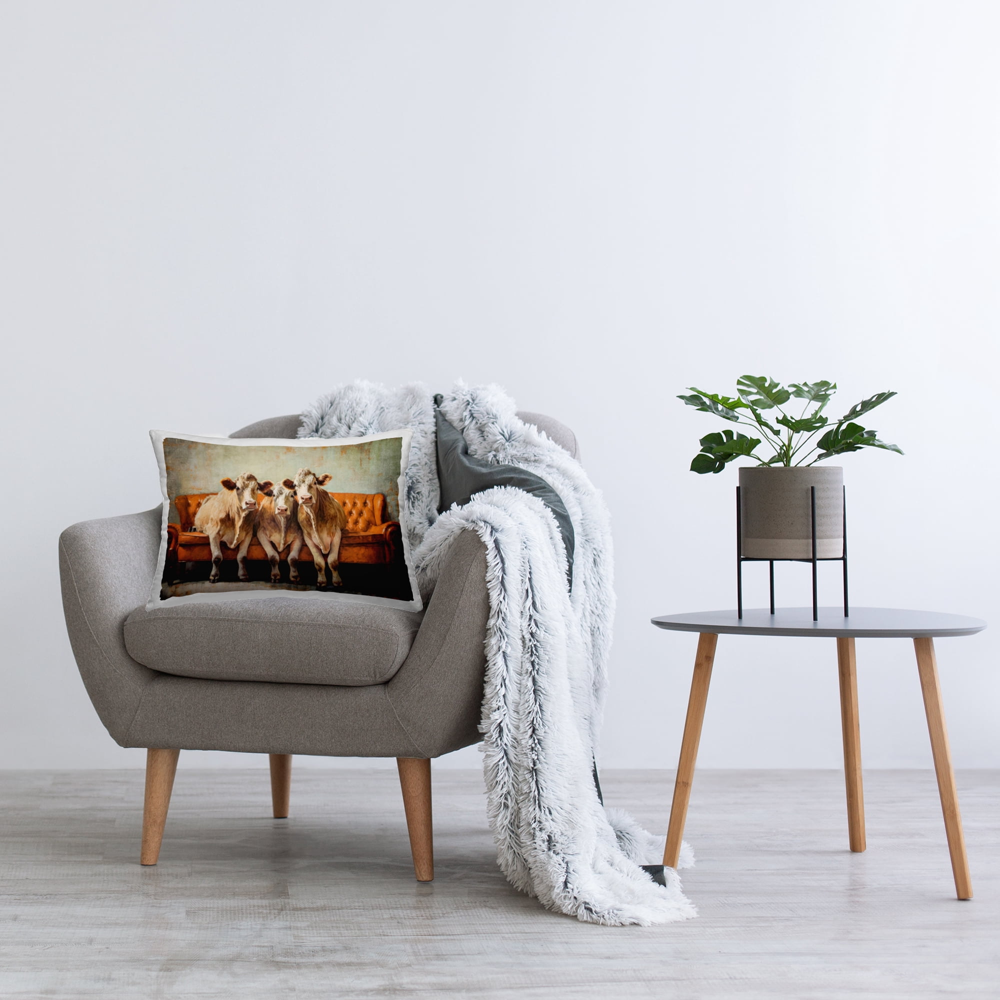 Stupell Industries Cows Just Chillin' Decorative Printed Throw Pillow, design by Tina LeCour