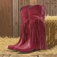 thumbnail image 3 of Mepaouo Women's Fringe Knee High Boots Western Cowboy Cowgirl Tassel Pull on Boot with Pointed Toe, 3 of 6