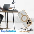 thumbnail image 5 of Magnetic for iPhone 15 Pro Max Case,Electroplated Clear Slim iPhone 15 Pro Max Phone Case with Camera Protection,Shockproof iPhone 15 Pro Max Case Cover Compatible with MagSafe, Gold Edge, 5 of 5