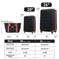 thumbnail image 3 of Juego de equipaje Merax, 3 piezas, 20 cm, 24 cm, funda rígida, negro/marrón, 3 of 8