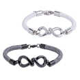 thumbnail image 1 of Pulseras para Pareja de Infinito LuckyLy Brazaletes de Acero Inoxidable Modelo Soni Plateado UNITALLA, 1 of 4