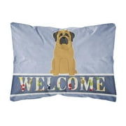 Carolines Treasures BB5599PW1216 Mastiff Welcome Canvas Fabric Decorative Pillow, 12H x16W, multicolor