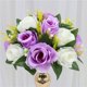 thumbnail image 4 of 3 Uds 26cm Rosas Artificiales Flores 15 Cabezas Ramo Hogar Oficina Tienda Colco Bola de rosa de simulación, 4 of 4