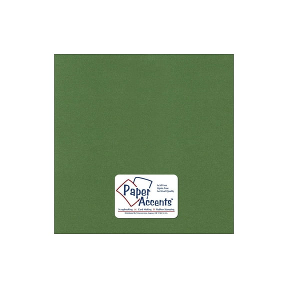 Paper Accents Cardstock 12"x 12" Pearlized 111lb Cilantro 25pc
