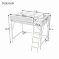 thumbnail image 4 of Mirightone Full Size Loft Bed with Storage, Metal Loft Beds with Upper Shelf, High Loft Bed Frame with Ladder, Lofted Full Bed for&nbsp;Teens, White Loft Bed, 4 of 7