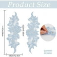 thumbnail image 4 of 2Pcs 3D Beaded Lace Applique Pearl Flower Embroidery Bridal Lace Sew on Patches Tulle Floral Net Gauze Fabric Decal Mesh Trim, 4 of 6