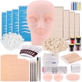 thumbnail image 1 of Microblading Supplies, LMHF Microblading Kit, Microblading Practice Skin with Microblading Pen, Eyebrow Tattoo Kit with Pigment Ink, Mannequin Head Set for Microblading and Makeup Practice, 1 of 5