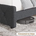thumbnail image 5 of Queen Size Bed Frame with Adjustable Headboard, Upholstered Platform with USB Ports, Dark Grey, 5 of 7