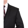 thumbnail image 2 of Men's Raphael Classic Fit Solid Black Two Button 3 Piece 100% Wool Vested Suit, 2 of 10