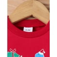 thumbnail image 4 of Gureui Baby Girls Boys Christmas Romper Red Long Sleeve Crew Neck Dinosaur Print Casual Romper, 4 of 9