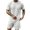 White, variant on Men's 2 Piece Loungewear Set Short Sleeve Shirt & Shorts Summer Outfits Casual Comfortable Tracksuit Loose Fit Heavyweight Tshirt & Drawstring Shorts Casual Summer Outfits Dark Blue L