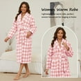 thumbnail image 3 of Robes for Women – AMITOFO Thick Fluffy Fleece Womens Robe, Long Plaid Bathrobe with Pockets and Belt, Soft Warm Sleepwear for Spa, Home & Winter L-XL, 3 of 7