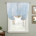 thumbnail image 2 of Starfish Summer Beach Balloon Curtains for Living Room/French Door, Coastal Ocean Wooden Sea Shell Tie Up Curtains 63 Inch Length Energy Saving Kitchen Curtains Shades for Windows 42"x63", 2 of 8