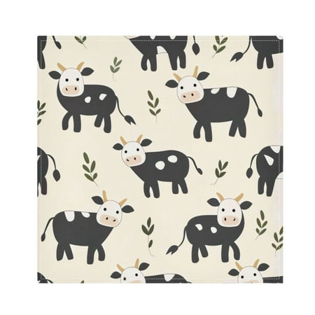 

Napkin Satin Napkin 20*20Inchx1 Kitchen Towel Dinner Plate Towel Decorative Towel Napkin Tea Towel Suitable For Kitchen Table Black Cow