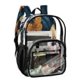 thumbnail image 2 of PVC Transparent Backpacks Clear Backpack for Travel and Outings Teal and Orange Butterflies, 2 of 7