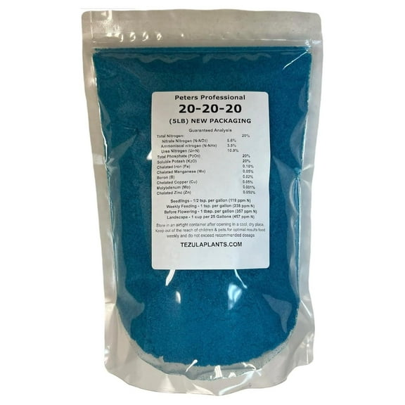 Peter’s 20-20-20. 5 Pounds. General Purpose Water Soluble Fertilizer with Micro Nutrients.