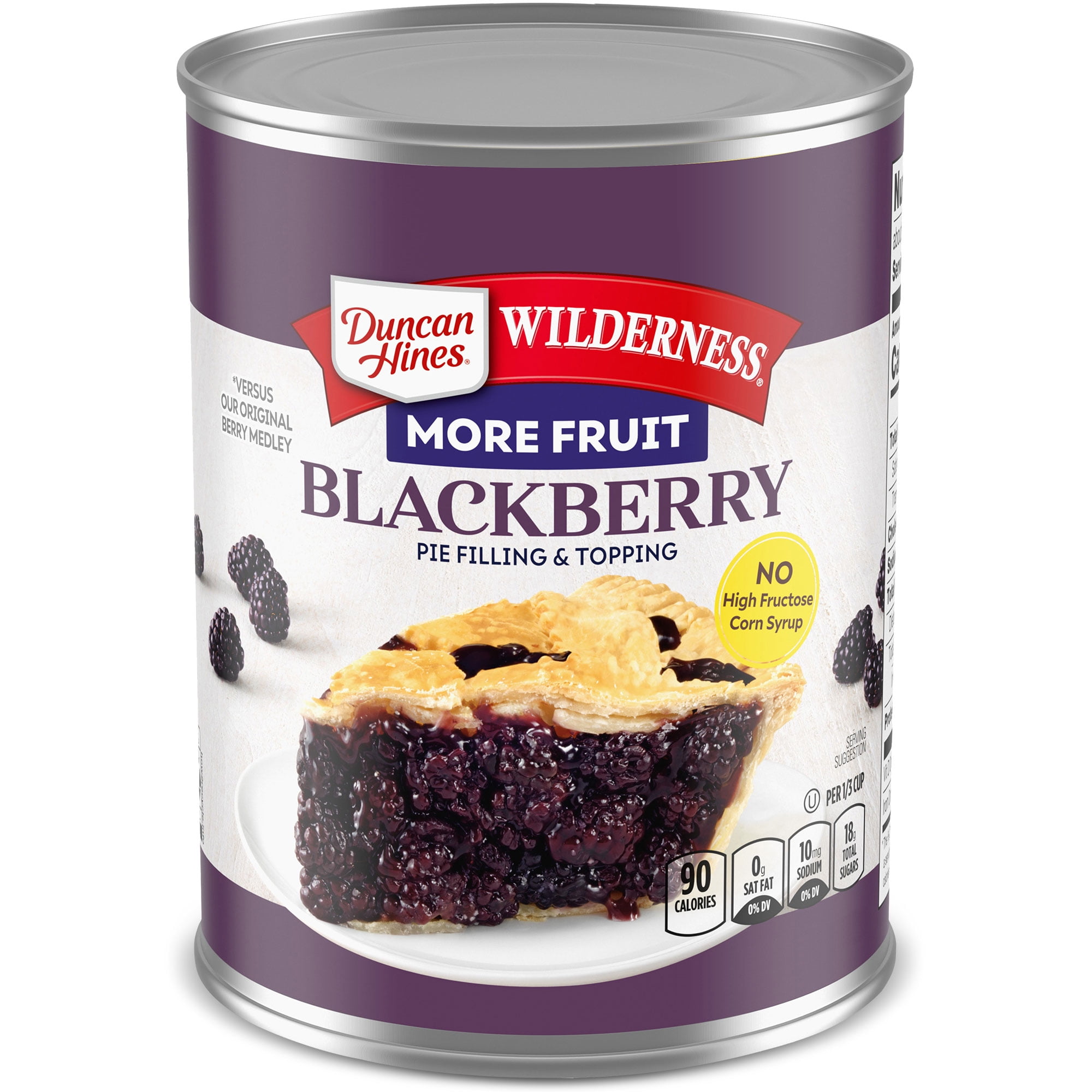 Duncan Hines Wilderness More Fruit Blackberry Pie Filling and Topping, 21 oz