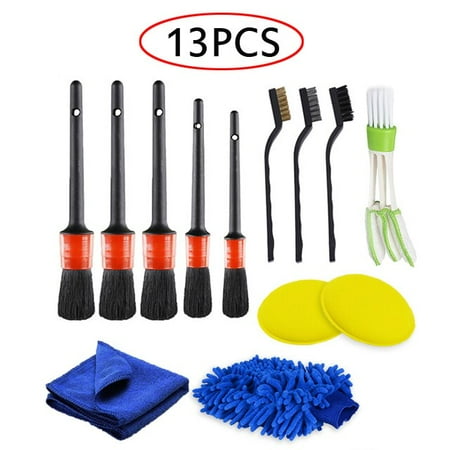 

Detailing Brush Set Car Cleaning Brush Power Scrubber Drill Brush Car Leather Air Vent Rim Cleaning Dust Dust Cleaning Tool