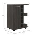 thumbnail image 5 of Newboti Furniture Tennessee Bar Cart, One Cabinet With Division, Six Cubbies For Liquor, Two Shelves 48958, 5 of 10