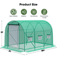 thumbnail image 4 of Gaildon Walk-in Greenhouse 10x7x7 FT Upgraded Green House with Dual Zippered Screen Doors &amp; 6 Screen Windows Heavy Duty Plastic Plant Warm House with Reinforced Frame, 4 of 11