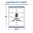 thumbnail image 6 of Avery Matte White Rectangle Labels, 2" x 3.75", 800 Labels, 6 of 8