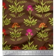 thumbnail image 1 of Soimoi Moss Georgette Fabric Leaves & Floral Artistic Fabric Prints by Yard 42 Inch Wide, 1 of 3