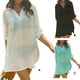 thumbnail image 5 of Qarigey Camisa de vestir de playa de gran tamaño de color sólido Cubrir Estilo simple Jersey Blusa de manga larga Top Mujer Ropa diaria Ropa, zapatos y accesorios Miscelánea Negro/L, 5 of 6