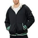 thumbnail image 1 of Sudadera con Capucha y Cremallera Completa para Hombre Sudadera con Capucha de Fibra de poliéster Acolchada con cordón y Manga Larga con 2 Bolsillos para Deportes Diarios Negro XL, 1 of 5