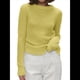 thumbnail image 2 of Suéter Básico de Cuello Redondo para Mujer, Jersey de Larga y Cuello Redondo. Amarillo M, 2 of 8