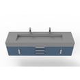 thumbnail image 3 of Castello USA Nile 72" Blue Wood Floating Vanity with Gray Top and Chrome Trim, 3 of 11