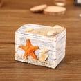 thumbnail image 1 of Joyero de Madera, Pequeño Estuche de Almacenamiento Portátil Con Estrella de Mar, Diseño de Océano de Estilo Mediterráneo, Hermosa Decoración Para El Hogar O la Oficina, 1 of 7