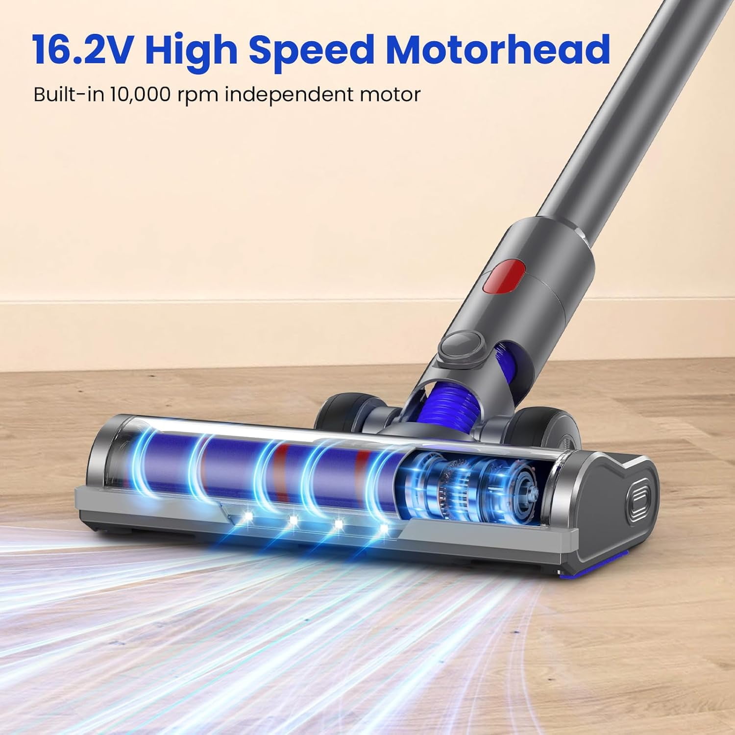 Vacuum Head Replacement for Dy-Son V7 V8 V15 V10 V11 SV14 SV12 SV11 SV10 Vacuum Cleaners with LED Headlights V Shape Roller Brush Head Replacement Parts for Hardwood Floor Carpets Attachment thumbnail 4