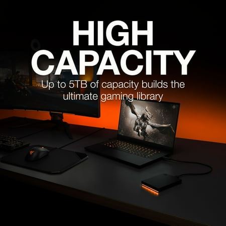 Seagate - FireCuda Gaming 5TB External USB 3.2 Gen 1 Hard Drive with RGB LED Lighting