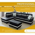 thumbnail image 2 of Ainehome Furniture Leather Sectional Sofa, 3 Piece L Shaped Living Room Couch Sets with Chaise Storage Ottoman and Pillows, 2 of 7