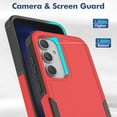 thumbnail image 4 of for Samsung Galaxy S23 FE Case: Dual Layer Protective Heavy Duty Cell Phone Cover Shockproof Rugged with Screen Protector - Military Protection Bumper Tough - Samsung Galaxy S23 FE 5G 2023, Red, 4 of 16