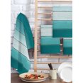 thumbnail image 2 of Teal Turquoise Kitchen Dish Towels for Drying Dishes Set of 2, Farmhouse Abstract Gradient Wooden Plank Waffle Weave Microfiber Hand Tea Bathroom Towels Quick Dry & Absorbent Towel 15.7x23.6, 2 of 7
