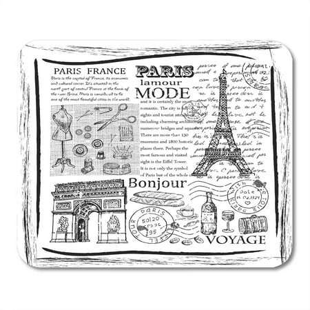 SIDONKU Vintage Baguette Paris Eiffel Tower France Cafe Mousepad Mouse Pad Mouse Mat 9x10 (Best Baguette Sandwich In Paris)