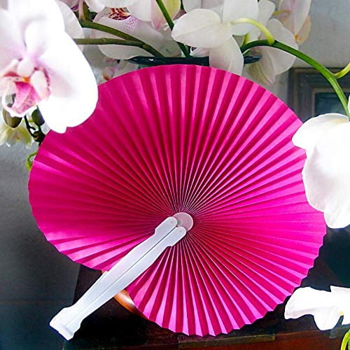 6 Chinese Paper Folding Hand Fan Oriental Floral Fancy Party Wedding Favors Gift