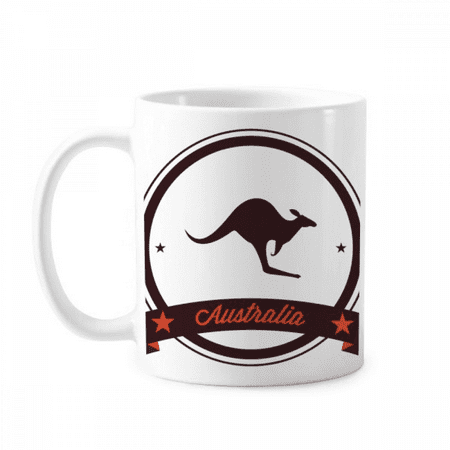 

Australia Flavor Kangaroo Emblem Illustration Mug Pottery Cerac Coffee Porcelain Cup Tableware