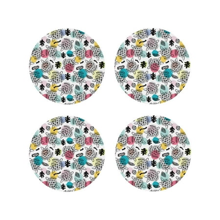 

Leather Coasters with Heat-resistant for Drinks Turtle print D -标题2 Round Shape