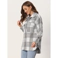 thumbnail image 3 of Chaqueta de Lana para Mujer Allegra K con Bolsillos y Botones Gris XL, 3 of 6