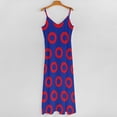 thumbnail image 5 of Red Circles On Blue Sleeveless Dress Loose Women's Dress Dresses Luxury Evening Dresses, 5 of 9
