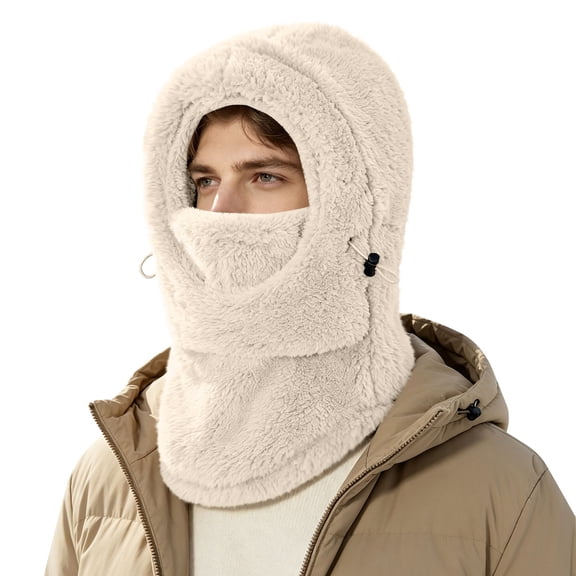 Ski Mask Balaclava for Women Men, Winter Full Face Mask Hooded Scarf for Cold Weather, Warm Fleece Head Cover Neck Warmer QURATI
