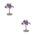 thumbnail image 4 of Kearding El árbol de alambre de cobre artificial de bajo mantenimiento requiere un cuidado mínimo Elegante colgante de árbol artificial Cristal morado 2Conjunto, 4 of 6