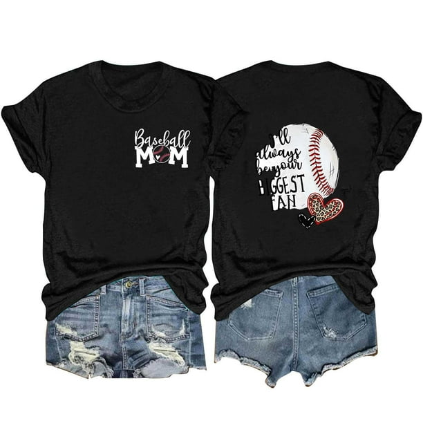 Camisetas de Manga Corta para las Mujeres Carta Impresa Doble Cara Suelta Tee, Casual Vintage Verano Top Mujeres