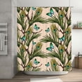 thumbnail image 5 of Rateoe Butterflies And Peacock Feathers Shower Curtain - Fancy Bathroom Shower Curtain Sets - Waterproof Shower Curtain with Hooks with 12 Plastic Hooks 72x72 Inches, 5 of 5