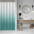 thumbnail image 2 of Teal Blue Shower Curtain Set with Hooks Modern Ombre White Blue Shower Curtains for Bathroom Stall RV Solid Boho Waterproof Fabric Shower Curtain 36x72inches, 2 of 6