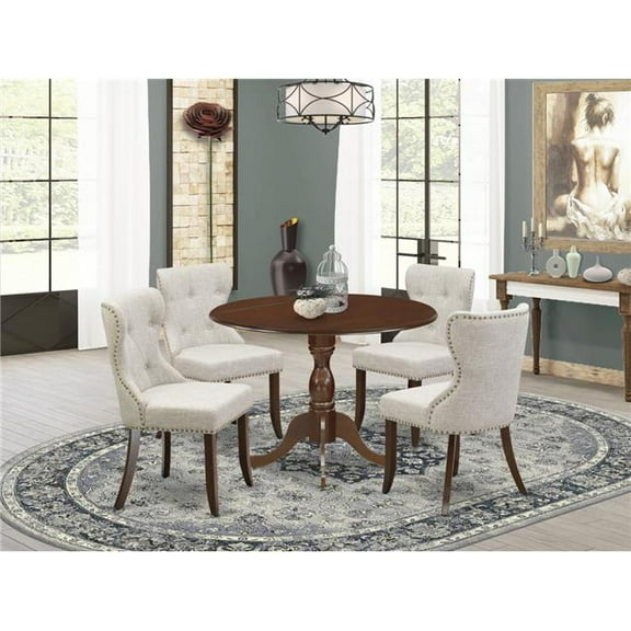5 Piece Dublin Kitchen Dining Table Set - Mahogany